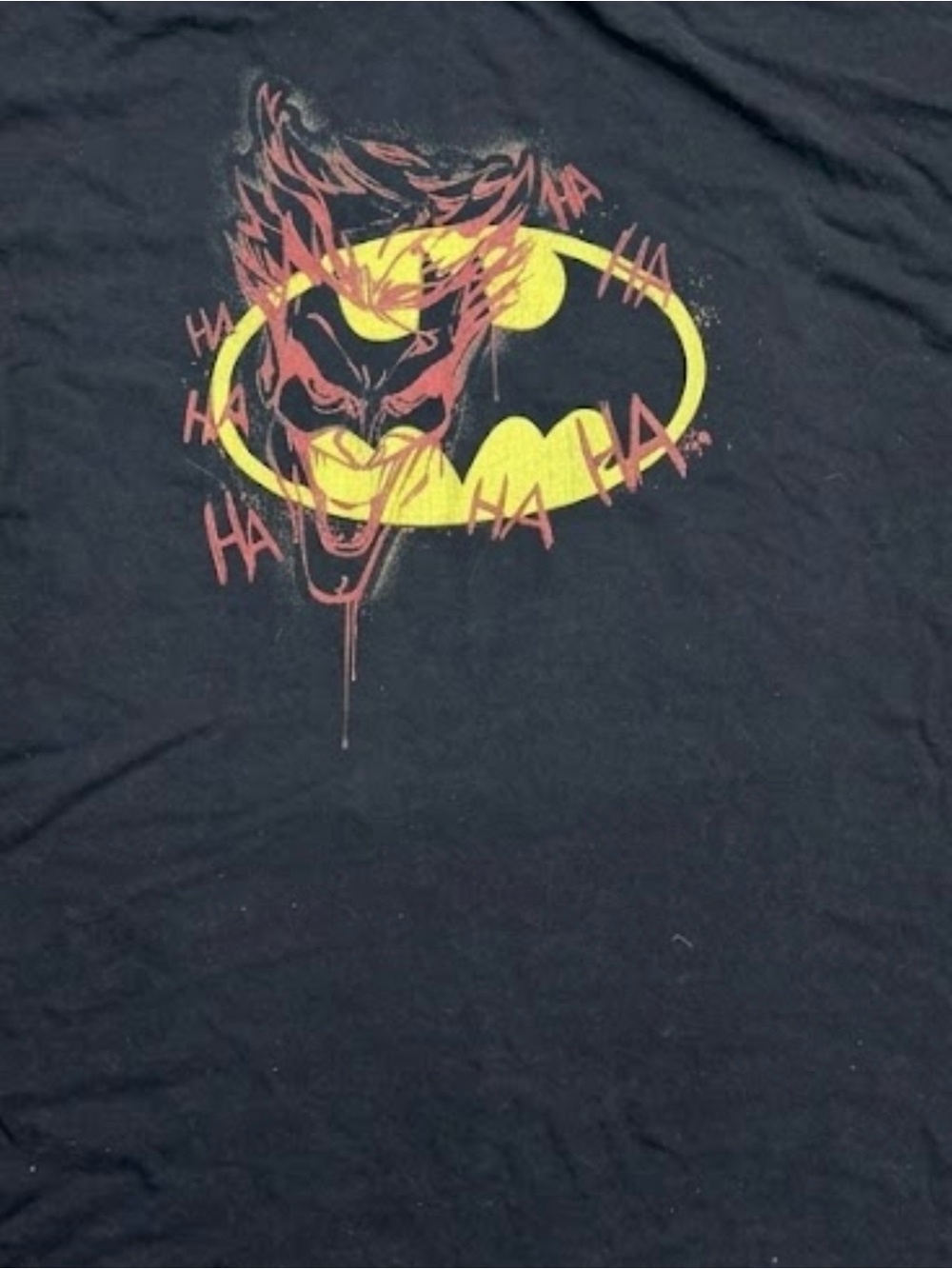 Black Batman Graphic Tee with Joker Artwork - Picture 3 of 5